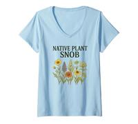 Mujer Jardín botánico de Flores Silvestres Snob de Planta nativa Camiseta Cuello V