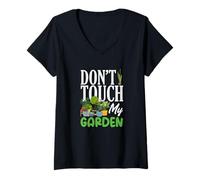 Mujer Jardinería Divertida Don't Touch My Garden Camiseta Cuello V