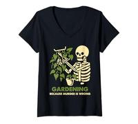 Mujer Jardinería Divertido Amante de Las Plantas Humor Oscuro Jardín Cita Camiseta Cuello V