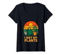 Mujer Jardinería I Wet My Plants Vintage Mujer Wildflower Camiseta Cuello V