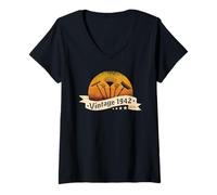Mujer Jardinero Cumpleaños Nacido en 1942 Jardín Equipo Jardinero Camiseta Cuello V