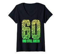 Mujer Jardinero de 60 cumpleaños todavía Verde Camiseta Cuello V