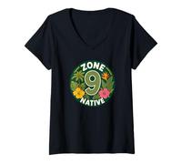 Mujer Jardinero de Plantas nativas de la Zona 9 Camiseta Cuello V