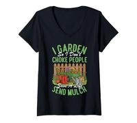 Mujer Jardinero para no asfixiar a la Gente Salva una Vida Enviar mantillo Camiseta Cuello V