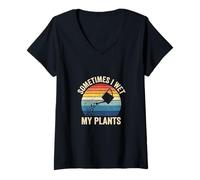 Mujer Jardineros Divertidos Que Dicen Que a Veces Mojo mis Plantas Camiseta Cuello V