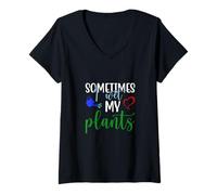 Mujer Jardineros Que Dicen Que a Veces Mojo mis Plantas Camiseta Cuello V
