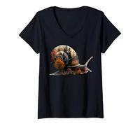 Mujer Jardines, bosques Caracol Camiseta Cuello V