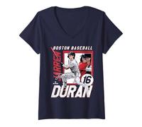 Mujer Jarren Duran | Jugadores de béisbol de la MLB de Boston | MLBJDU203M Camiseta Cuello V