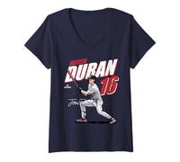 Mujer Jarren Duran | Jugadores de béisbol de la MLB de Boston | MLBJDU204M Camiseta Cuello V
