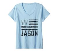 Mujer Jason Nombre Nombre Nombre EE.UU. Personalizado Camiseta Cuello V