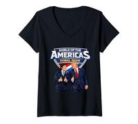 Mujer Javier Milei y Donald Trump Camiseta Cuello V