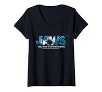 Mujer Jaws 2025 Nunca volverás a Entrar en Agua Camiseta Cuello V