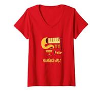 Mujer Jazz Flamenco - Música Jazz Vintage Camiseta Cuello V