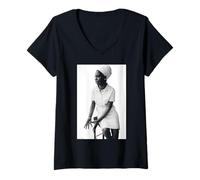 Mujer Jazz Gospel Cantante Nina Simone Duffy Archivo Fotografía Camiseta Cuello V