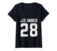 Mujer JD Vance 2028 para Presidente Número 28 Vintage Camiseta Cuello V