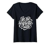 Mujer Je ne Regrette Rien francés No Regrets Cita Camiseta Cuello V