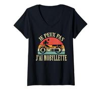 Mujer Je Peux Pas J'Ai mofa mobeur mobeur Moto Humour Camiseta Cuello V