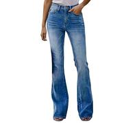 Mujer Jeans Pierna Ancha, Elásticos, Aspecto Desgastado Pantalones De Mezclilla Legging para El Uso Diario Algodón Holgados