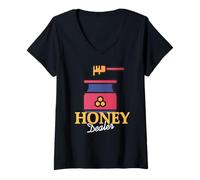 Mujer Jefe Dulce Humor Tarro de Miel Divertido Camiseta Cuello V