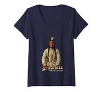 Mujer Jefe Nativo Americano Toro Sentado Lakota Sioux Indians Camiseta Cuello V