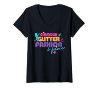 Mujer Jem and The Holograms Glamour Glitter Fashion & Fame Vintage Camiseta Cuello V