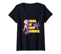 Mujer Jem and The Holograms Jem Is My Name Alter-Ego Jem Retro Camiseta Cuello V