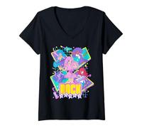 Mujer Jem and The Holograms Rock Stars Anime Style Band Portraits Camiseta Cuello V