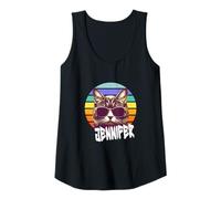Mujer JENNIFER - Bonito nombre de niña con un gato genial Camiseta sin Mangas