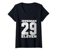 Mujer Jeremías 29:11 Veintinueve Once Camiseta Cuello V