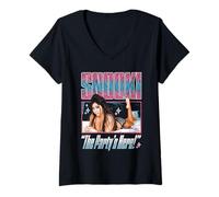 Mujer Jersey Shore Snooki The Party's Here Pink and Blue TV Show Camiseta Cuello V