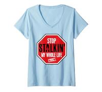 Mujer Jersey Shore Stop Stalkin' My Whole Life Camiseta Cuello V