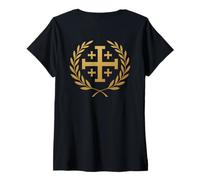 Mujer Jerusalem Cross - Catholic Templar Knight Camiseta Cuello V