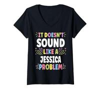 Mujer Jessica Personalized Women's Gift Custom Jessica Camiseta Cuello V