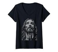 Mujer Jesucristo Biblia Cristiana Texto Retrato Evangelio De Juan Camiseta Cuello V