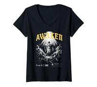 Mujer Jesucristo Despertar Cristiano Diseño Espiritual Religioso Camiseta Cuello V