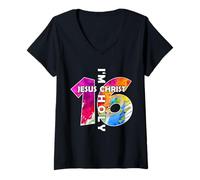 Mujer Jesucristo YO Soy 16 AÑOS DE JESÚS 16 DE Nacimiento Camiseta Cuello V
