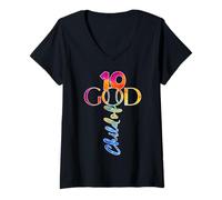 Mujer JESUS 10 YEARS CHILD OF GOD BASEBALL 10 Camiseta Cuello V