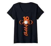 Mujer JESUS 10 YEARS CHILD OF GOD BASKETBALL 10 Camiseta Cuello V