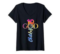 Mujer JESUS 10 YEARS CHILD OF GOD BASKETBALL 10 Camiseta Cuello V