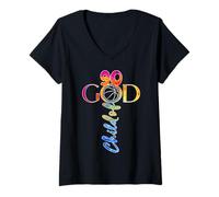 Mujer JESUS 90 YEARS CHILD OF GOD BASKETBALL 90 Camiseta Cuello V