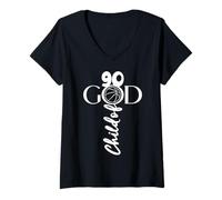 Mujer JESUS 90 YEARS CHILD OF GOD BASKETBALL 90 Camiseta Cuello V