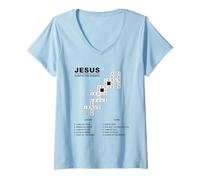 Mujer Jesus, Always The Answer - Christian Faith Crossword Puzzle Camiseta Cuello V
