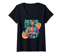 Mujer Jesus Changed My Life Ask Me How Devoted Christian Worship Camiseta Cuello V