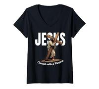 Mujer Jesús creó con un propósito Creyentes en la fe Camiseta Cuello V