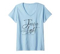 Mujer Jesús Cristianos Hombres y Mujeres Que aman a Dios & Jesús Camiseta Cuello V