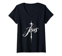 Mujer Jesús de Nazaret Resurrección Fe Cristiana Camiseta Cuello V