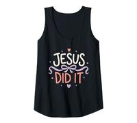 Mujer Jesus Did It Christian Humor Fe Cita Lindo Arco Camiseta sin Mangas