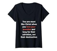 Mujer Jesús Dijo Que Amen a Sus Enemigos Sean como Cristo Lucas 6 27 Camiseta Cuello V