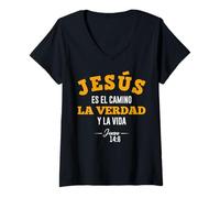 Mujer Jesús es el Camino, la Verdad y la Vida Camiseta Cuello V
