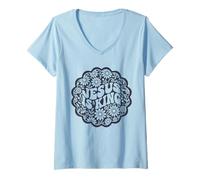 Mujer Jesús es el Rey Fe Cristiana Tipografía Floral Camiseta Cuello V